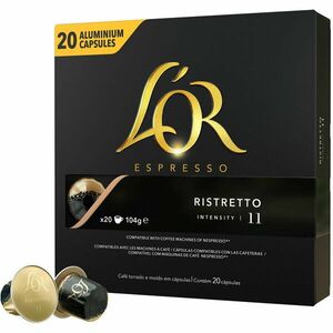 Capsule cafea, L'OR Espresso Ristretto, intensitate 11, 20 bauturi x 25 ml, compatibile cu sistemul Nespresso®*, 20 capsule aluminiu imagine