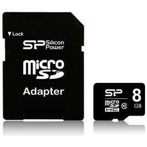 Card de memorie Silicon Power microSDHC, 8 GB, Clasa 10 + Adaptor imagine