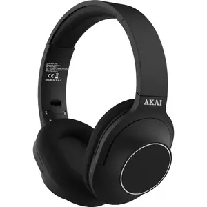 Casti Wireless Over-Ear Akai BTH-P23, Bluetooth, Radio FM (Negru) imagine