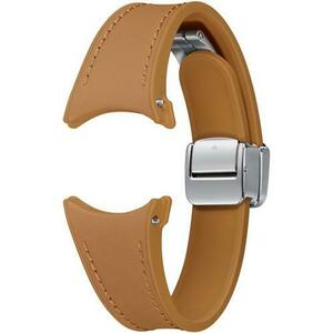 Curea smartwatch Samsung D-Buckle Hybrid Eco-Leather Band pentru Galaxy Watch6, Slim (S/M), Maro imagine