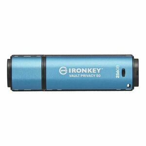 Memorie USB Kingston IronKey VP50 256GB, USB 3.0, securitate, Albastru imagine