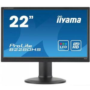 Monitor Refurbished Iiyama B2280HS, 22 Inch Full HD LED, VGA, DVI, Display Port (Negru) imagine