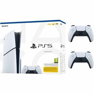 Consola Sony PlayStation 5 Slim (PS5), 1TB, Disc Edition (Alb) + Extra Controller imagine