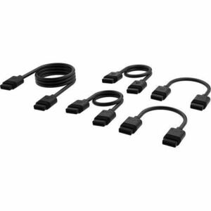 Kit cabluri Corsair iCUE LINK pentru ventilatoare, 1x 600mm, 2x 200mm, 2x 100mm (Negru) imagine