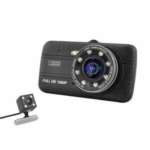 Camera Video Auto Novatek T800 Dubla 8 Led-uri Nightvision tip LED FullHD 12MPx si Display 4 inch imagine