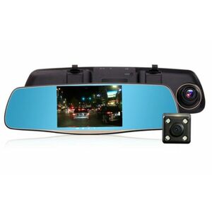 Oglinda Camera Video Auto L808 DVR FullHD Dubla cu Ecran 5 inchi Touch Screen si Unghi de 170° imagine