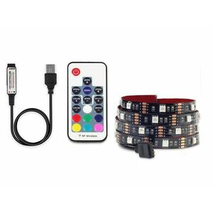 Banda LED Multicolor USB 5050 RGB Flexibila Decorat Exterior Interior 1M Waterproof cu Telecomanda imagine