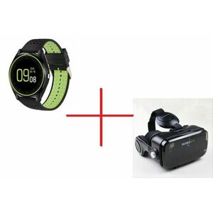 Set Promo Ochelari Virtuali VR-Z4 + Smartwatch MTK V9 Verde BT Camera imagine
