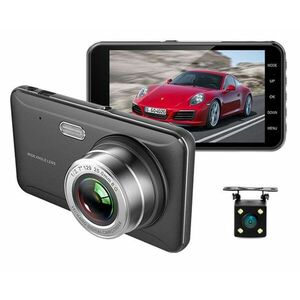 Camera Video Auto DVR Dubla FullHD Techstar® A17 Unghi 170° Display 4 inch, Senzori Miscare si Night Vision imagine