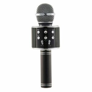Microfon Profesional Karaoke Smart WS-858 Negru Hi-Fi Conexiune Wireless Bluetooth 4.1 cu Difuzor si Acumulator Incorporat imagine