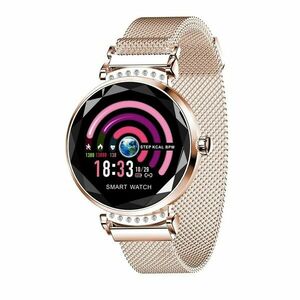Smartwatch Fitness Sport Auriu Elegant pentru Dama Techstar® H2 cu Monitorizare Somn & Cardiaca imagine