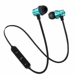 Casti Wireless Bluetooth Sport BT4, Waterproof, Tip In-Ear Headset, Microfon Incorporat, Albastru imagine