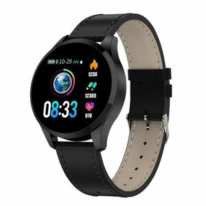 Ceas Smartwatch Techstar® Q9, Bluetooth 4.0, Waterproof IP65, IPS Touch HD, Potrivit Fitness, Android, iOS, Negru imagine
