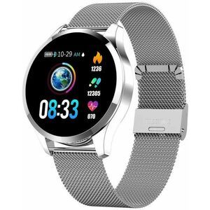 Ceas Smartwatch Techstar® Q9, Bluetooth 4.0, Waterproof IP65, IPS Touch HD, Potrivit Fitness, Android, iOS, Silver imagine