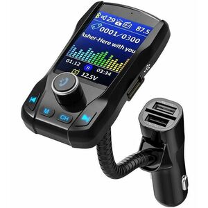 Modulator FM Transmitator Auto Techstar® EQ-Onever, Bluetooth 4.0, Wireless, Onever, cu Display 1.8 inch, 3xUSB, HandsFree imagine