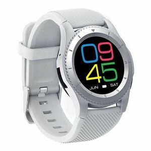 Ceas Smartwatch Techstar® DT No.1 G8, MTK2502, Bluetooth 4.0, SIM, Notificari, Monitorizare Puls, Culoare Alb imagine