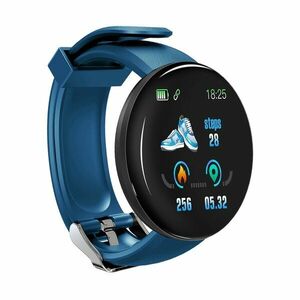 Ceas Smartwatch Techstar® D18, 1.3inch OLED, Bluetooth 4.0, Monitorizare Tensiune, Puls, Oxigenarea Sangelui, Waterproof IP65, Albastru imagine