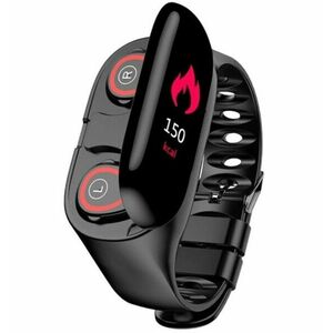 Bratara Smart Fitness cu Casti Bluetooth InEar Techstar® M1 Bluetooth 5.0, HD TFT, Incarcare USB, Greutate 36g, Control Touch imagine