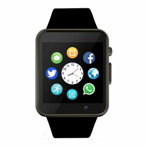 Ceas Smartwatch Techstar® A1, Camera Foto, Ecran 1.54inch, Bluetooth, Compatibil SIM si MicroSD, Apelare, Negru imagine