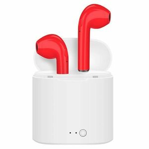 Casti Audio Wireless Techstar® i7S, Bluetooth, Rosu, Tip in-ear, pentru IOS si Android imagine