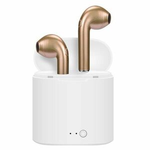 Casti Audio Wireless Techstar® i7S, Bluetooth, Gold, Tip in-ear, pentru IOS si Android imagine