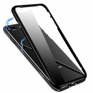 Husa de protectie 360, iPhone X/XS , magnetica cu sticla tempera 9H pe spate, Negru imagine