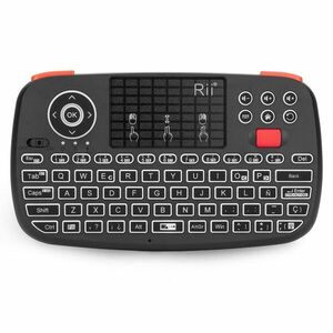 Tastatura Techstar® Rii i4, Dual Mode, Wireless, Bluetooth 3.0, Scroll, TouchPad, Controller, Iluminata imagine
