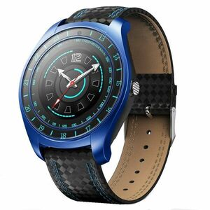 Ceas Smartwatch Techstar® V10 Albastru, Carbon Metal, Cartela SIM, 1.22 inch, Alerte Sedentarism, Hidratare, Bluetooth 4.0 imagine