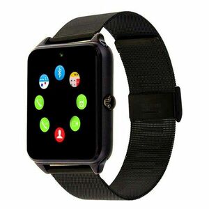 Ceas Smartwatch Techstar® Z60 Black, Cartela SIM, 1.54 inch, Apelare, Alerte Sedentarism, Hidratare, Bluetooth 4.0 imagine