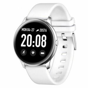 Ceas Smartwatch Techstar® KW19 Alb, 1.3 inch HD Rotund, Monitorizare Cardiaca, Tensiune. Oxigenare, Bluetooth 4.0 imagine