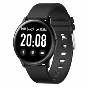 Ceas Smartwatch Techstar® KW19 Negru, 1.3 inch HD Rotund, Monitorizare Cardiaca, Tensiune. Oxigenare, Bluetooth 4.0 imagine