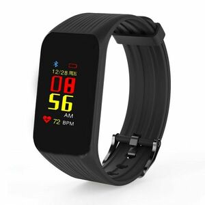 Bratara Fitness Techstar® K1 Negru, 0.66 inch OLED, Alerte, Social Media, Monitorizare Cardiaca, IP65, Bluetooth 4.0 imagine