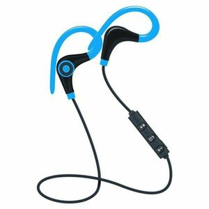 Casti Wireless Techstar® BT200, Bluetooth 4.1 , HD Audio, Rezistente la Transpiratie, Comenzi pe Fir, Albastru imagine