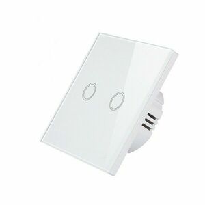 Intrerupator Touch Techstar®, Sticla Securizata, Design Modern, Iluminare LED, 2 Faze, Alb imagine