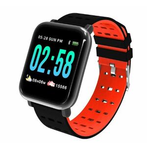 Ceas Smartwatch Techstar® A6, 1.3inch, Bluetooth 4.0, Monitorizare Tensiune, Puls, Oxigenare Sange, Alerte Sedentarism, Rosu imagine