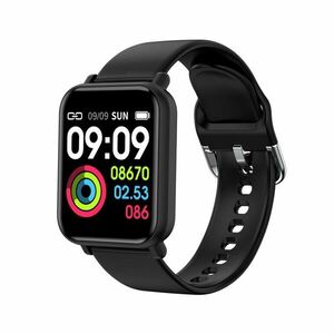 Ceas Smartwatch Techstar® R16, 1.3 inch IPS, Bluetooth 4.0 + EDR, Monitorizare Tensiune, Puls, Oxigen Sange, Pasi, Traseu, Negru imagine