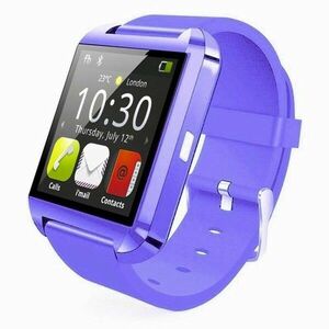 Smartwatch Techstar® U8, Bluetooth, 1.54inch LCD, Butoane Capacitative, Purpuriu imagine