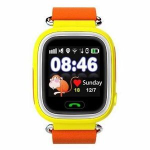 Ceas Smartwatch Copii Techstar® Q90, 1.22 inch IPS, Slot Cartela SIM, Bluetooth 4.0, Tracker GPS, AGPS, LBS, WIFI, Buton SOS, Apelare, Portocaliu imagine