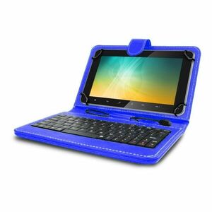 Husa tableta model X cu tastatura MRG L-404, MicroUSB, 10 inch, Albastru C404 imagine