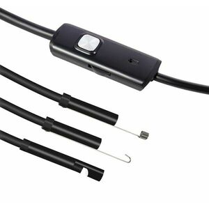 Camera Endoscop Techstar® EN20, Flexibila, IP67, Iluminare LED, MicroUSB, USB, Magnet, Carlig, Oglinda, 2m imagine