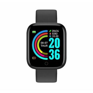 Ceas Smartwatch Techstar® Y68, 1.30 inch IPS, Bluetooth 4.0, Monitorizare Puls, Tensiune, Alerte Sedentarism, Hidratare, Negru imagine