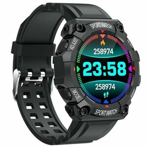 Ceas Smartwatch Techstar® FD68, 1.3 inch IPS, Design Sport, Bluetooth 4.0, Monitorizare Tensiune, Puls, Negru imagine