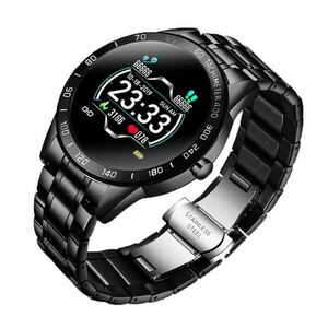 Ceas Smartwatch Techstar® Lige, Premium, 1.3 inch IPS, Bratara Otel Inoxidabil, IP67, Bluetooth 4.0, Monitorizare Tensiune, Puls, Negru imagine