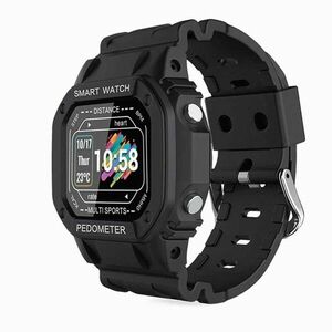 Ceas Smartwatch Techstar® i2, 0.96 inch LCD, Bluetooth 4.0, Monitorizare Puls, Tensiune, Somn, Alerte Sedentarism, Hidratare, Negru imagine