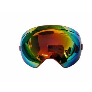Ochelari ski si snowboard, lentila sferica dubla, demontabila, ventilate anti-ceata, oglinda, rosu imagine