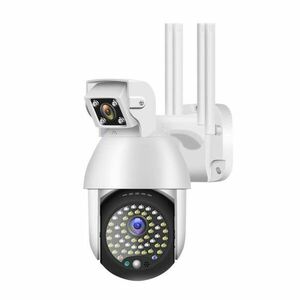 Camera Supraveghere IP PTZ Techstar® P18D, Camera Duala, Wireless, 320°, 1080p, IR+LED, Exterior, ONVIF, NVR, Senzor Miscare, Alarma imagine