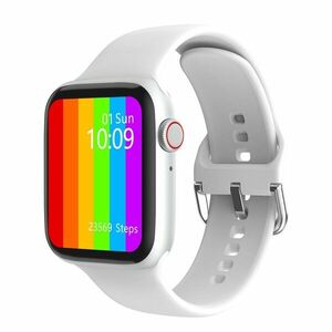 Smartwatch Techstar® W26+, Ecran Touch, IPS 1.75 inch HD, Bluetooth 4.2, Monitorizare Tensiune, Puls, Temperatura, Alb imagine