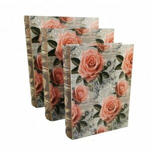 Set De 3 Cutii pentru Depozitarea Bijuteriilor Tip Carte „Rose” - WZ4218 Set De 3 C imagine