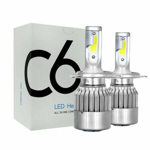 Set 2 LED-uri Auto Techstar® C6, H4, 36w, 3800 Lumeni, 6500K, AUTO, 12-24 Volti, COB imagine