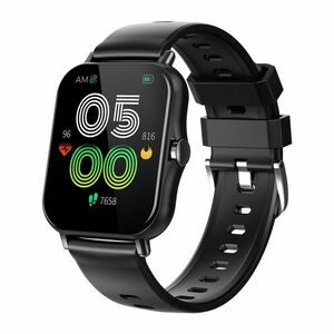 Ceas Smartwatch Techstar® S38, 1.69 inch IPS, Monitorizare Puls, Tensiune, Oximetru, Temperatura, Sedentarism, Bluetooth 5.0, IP67, Negru imagine